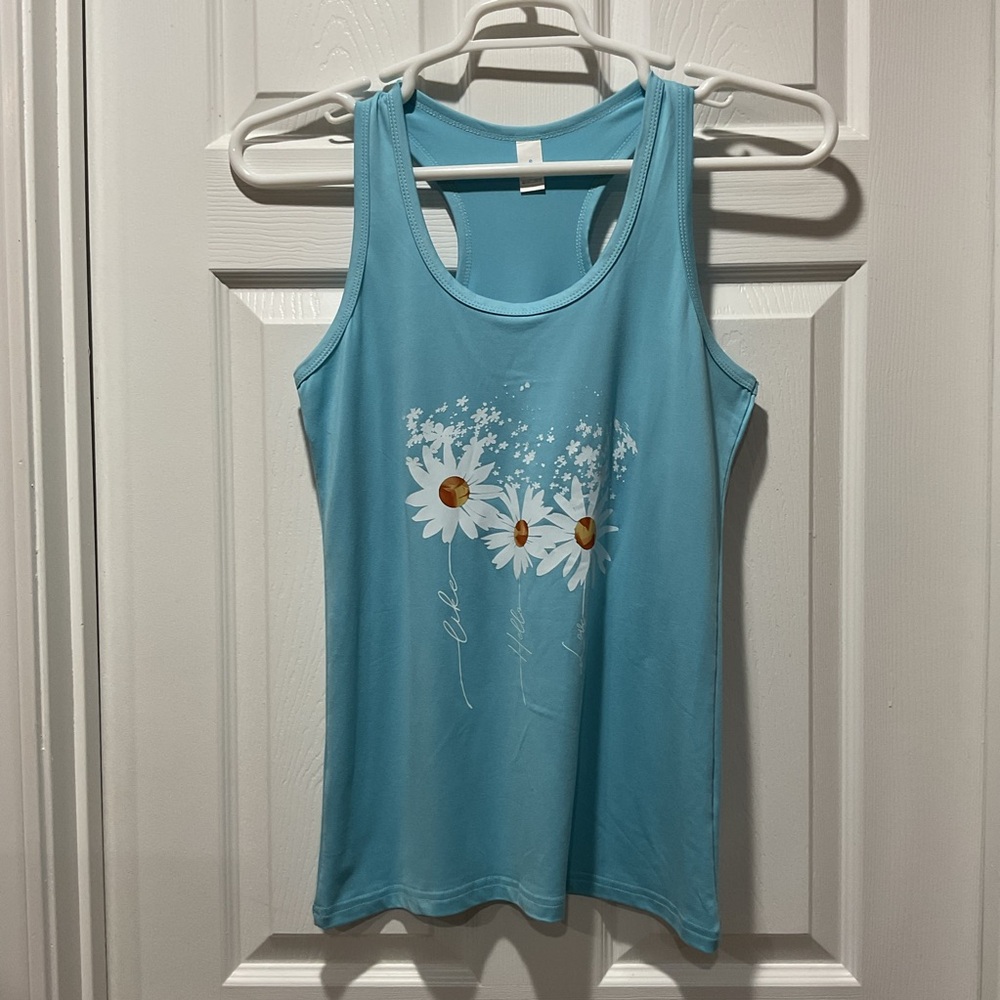 Sky Blue Daisy Racerback Tank Top